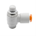 NEEDLE VALVE RIGHT ANGLE 1 4 IN OD QUICK DISCONNECT TO 1 8 INNPT (METER OUT)