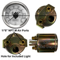 2IN DUAL NEEDLE GAUGE (WHITE FACE ILLUMINATED 220 PSI)