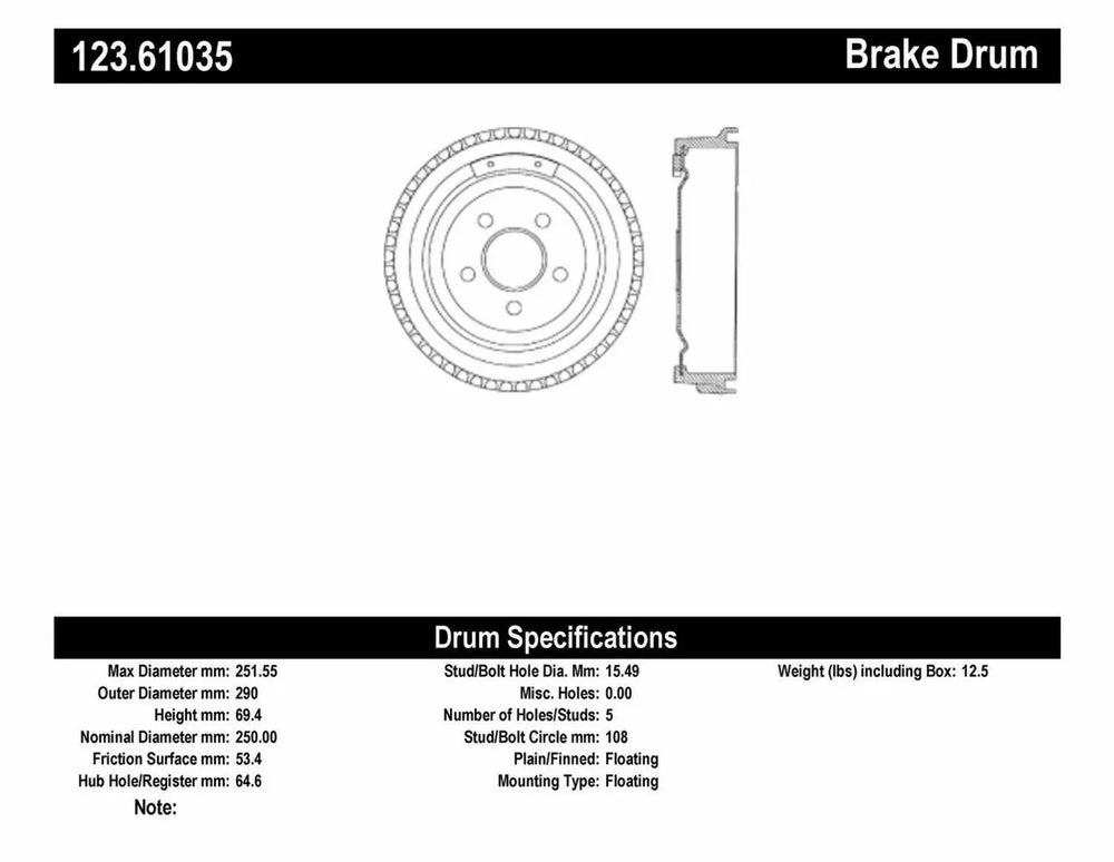 C-TEK Standard Brake Drum