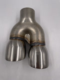 DUAL 3.00IN DOUBLE WALL ANGLE TIP DRIVER SIDE/LEFT SS EXHAUST TIP 2.25IN ID / 3.