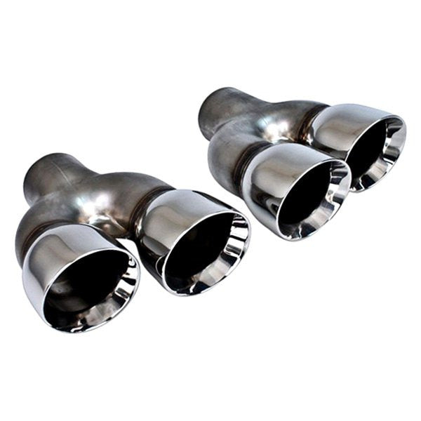 DUAL 3.00IN DOUBLE WALL ANGLE PASSENGER SIDE/RIGHT SS EXHAUST TIP 2.25IN ID / 3.