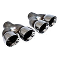 DUAL 3.00IN DOUBLE WALL ANGLE PASSENGER SIDE/RIGHT SS EXHAUST TIP 2.25IN ID / 3.