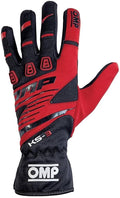 OMP KS-3 Gloves Black/Red - Size S