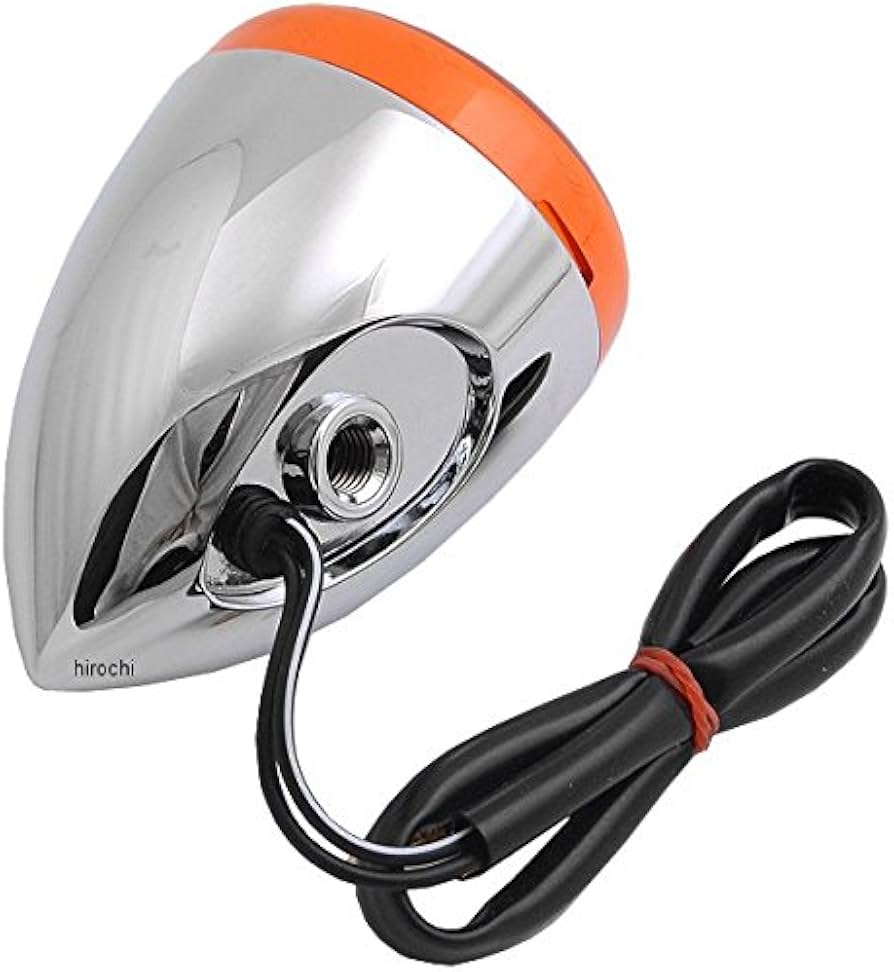 Bikers Choice Chrome Bullet Rear Turn Signal Single Filament Amber Replaces 67104-83 68977-00