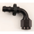 #12 90 Deg Push-On Hose End Black