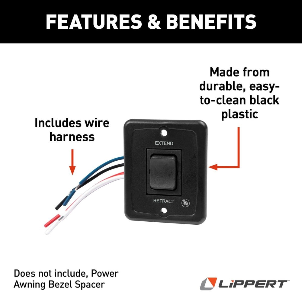 POWER AWNING SWITCH KIT BLACK