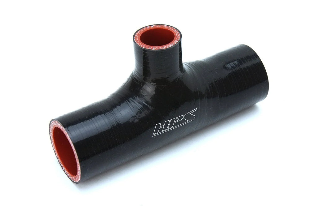 HPS Performance 2.75 ID 1 ID branch Black Silicone Coupler Blow Off Valve T Hose Tee
