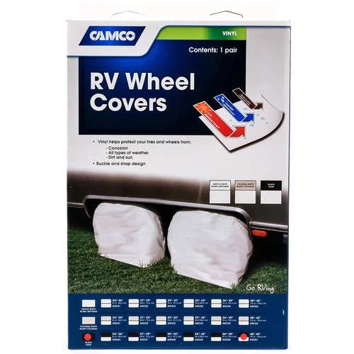 COVERWHEEL&TIRE PROTECTORS 4042INBLACK VINYL SET OF 2