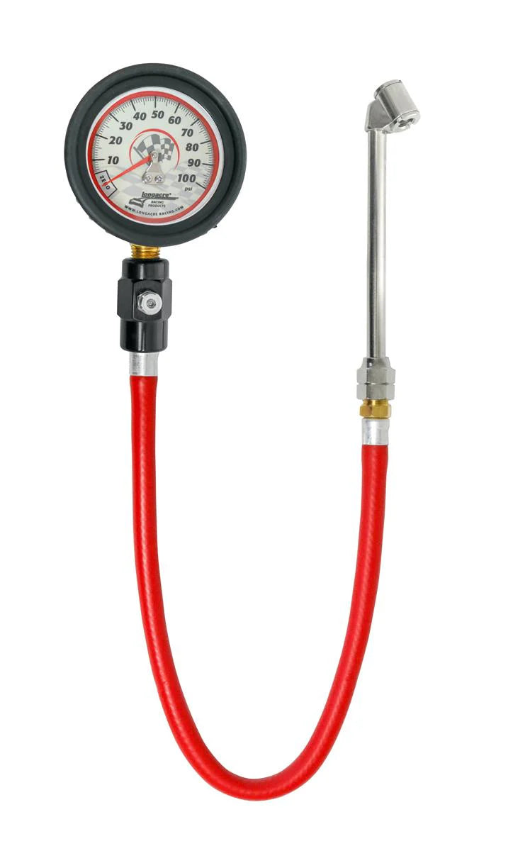 DELUXE 2 1/2 TIRE GAUGE 0100 PSI BY 1 LB. W/ FOOT VALVE