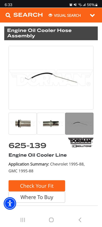 OIL COOL LINE 95-88 GM