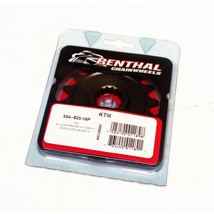 Renthal 99-24 KTM 640-890 Enduro/Adv./SMC/17-24 Husq Supermoto/Norden Frt Sprocket - 520-16P Teeth