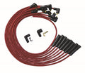 Moroso BBC Over Valve Cover Str Plug Boots Non-HEI Ultra Spark Plug Wire Set - Red