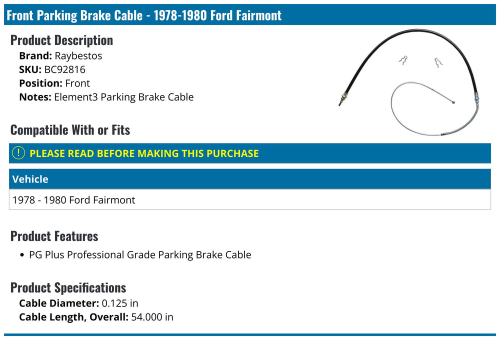 PARKING BRAKE CABLE