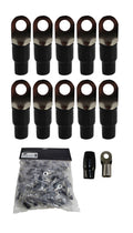 4 AWG RING TERMINAL CRIMP 10.5MM SCREW HOLE NICKEL FINISH WITH BLACK BOOT 10
