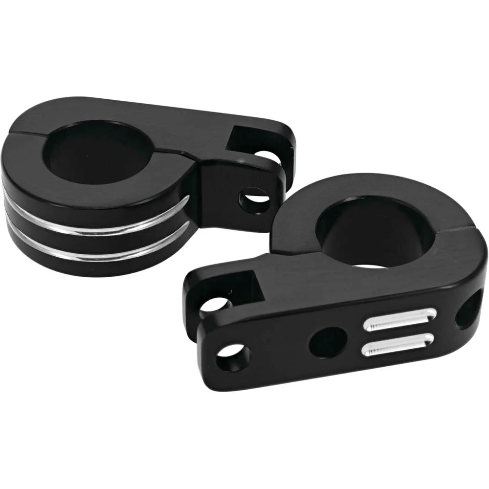 Bikers Choice Chrome Billet Highway Peg Mounts for 1.25 Inch Engine Guard Universal Custom Pr
