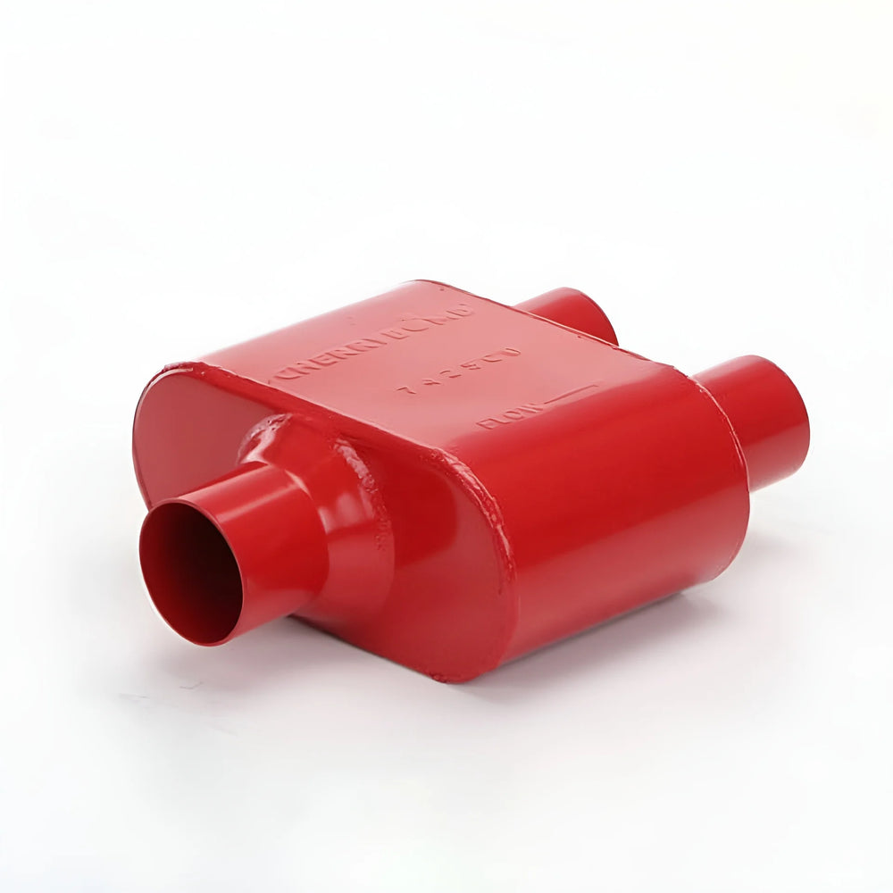 MUFFLER CHERRY BOMB EXTREME OVAL 2.5IN ID/OD C/D 12IN OAL AS