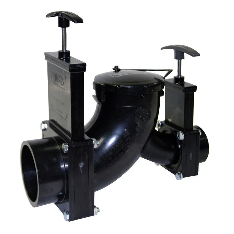 ELL DOUBLE ROTATING VALVE 3IN SPIGOT X 11/2IN HUB X 3IN BAYONET CAP