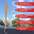 ~(1 lbs. 8X3X2)~ Baseball Bat Shaped Aluminum 8inch Antenna - Universal Fitment Fits All Makes and Models w/ OEM Factory Threaded Antenna