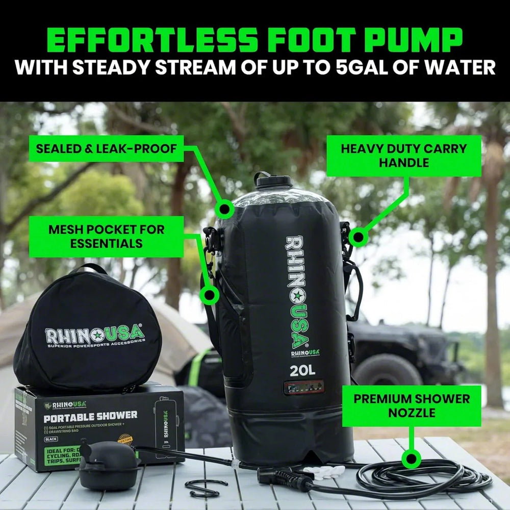 5 Gallon Portable Pressurized Camp Shower - Black