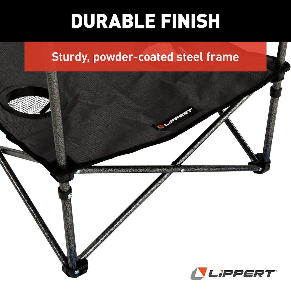 LIPPERT TWOTIER FOLDING CAMPINGTABLE DARK GREY