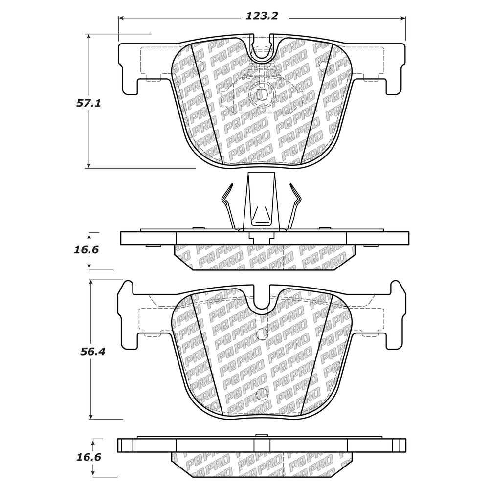 PQ PRO DISC BRAKE PADS WITH HARDWAR