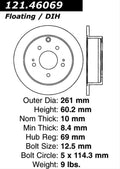 Centric C-Tek 04-12 Mitsubishi Galant Rear Rotor