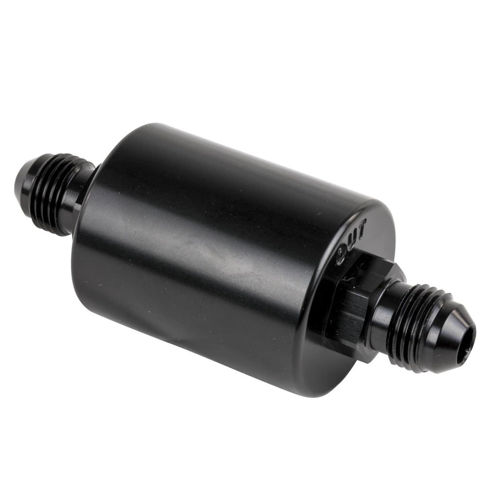 In Line Fuel Filter -6AN Ends Black