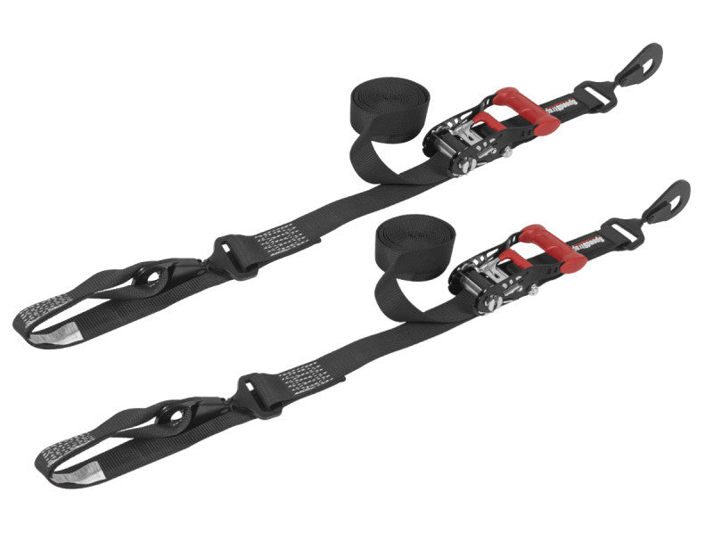 1.5IN X 10' RATCHET TIEDOWN W/ SOFTTIE (2 PACK) BLACK