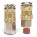 AUTOMATIC HIGH FLOW 1/4IN NPT(F)COUPLERSTEEL/NICKEL PLATED W/GOLD SLEEVE & NO LOGO4PC