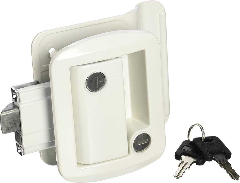 METAL TT LOCK W/KEYS WHT