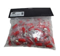 4 AWG RING TERMINAL CRIMP 10.5MM SCREW HOLE NICKEL FINISH WITH RED BOOT 100