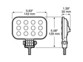 LED WORK LGT SQR PED MNT HRDWRD HSG