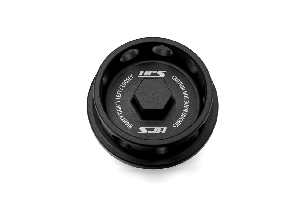 HPS Performance Billet Aluminum Black Oil Cap For Infiniti Honda Nissan Acura 5269-104WB