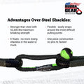 7/16 GATORJAW PRO RED/BLACK SYNTHETIC SHACKLE