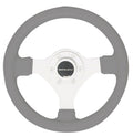 GREY PVC GRIP WHITE 3SPOKE WHL