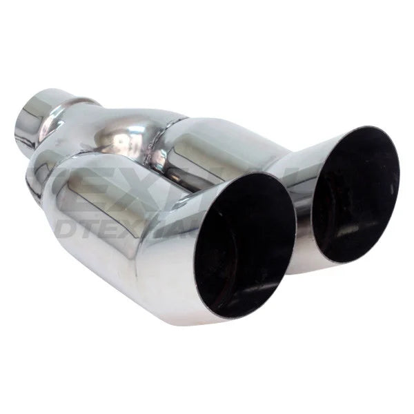 SLANTED DOUBLE WALL SS EXHAUST TIP 2.25IN ID/3.50IN OD X2