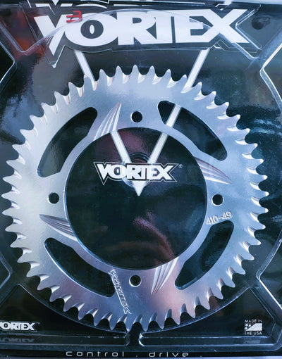 Vortex Racing Aluminum Rear Sprocket 420 49 Tooth- Silver