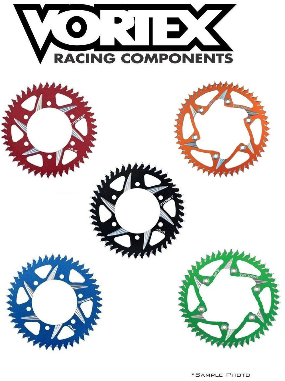Vortex Racing Aluminum Rear Sprocket 420 47 Tooth- Silver