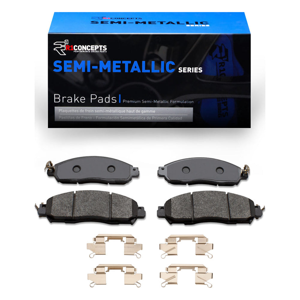 R1 16-22 Nissan NP300 Frontier (Mexico) Front Semi Met Pads & Hardware Kit