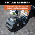 PACKAGED ROCKERBALL CUSHION HITCH TRAILER BALL 2IN X 3/4IN SHANK 3500LB