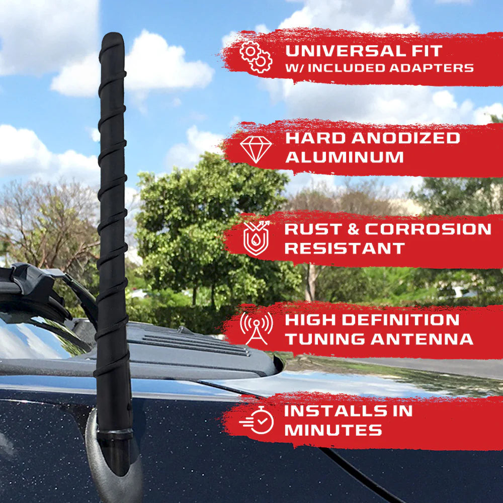 7IN ALUMINUM EXTENDED RANGE ANTENNA BLACK