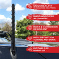 7IN ALUMINUM EXTENDED RANGE ANTENNA BLACK