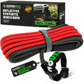 Rhino USA Reflective Synthetic Winch Rope 1/4In X 50Ft - Black