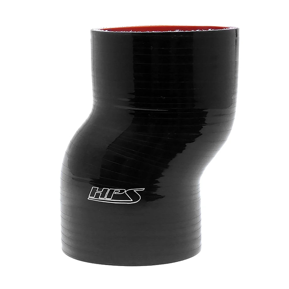 HPS Performance 3.5 ID 6 Long High Temp 4-ply Reinforced Silicone Offset Coupler Hose Black (89mm ID 152mm Length)