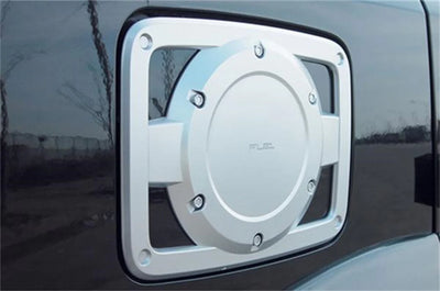 Gas Tank Door Cover: 2003-2006 Kia Sorento; Fuel Door Cover; chrome