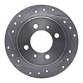 R1 91-06 Nissan Sentra Rear Left Drilled & Slotted Silver Brake Rotor