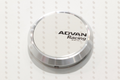 Advan 73mm Flat Centercap - White/Silver Alumite