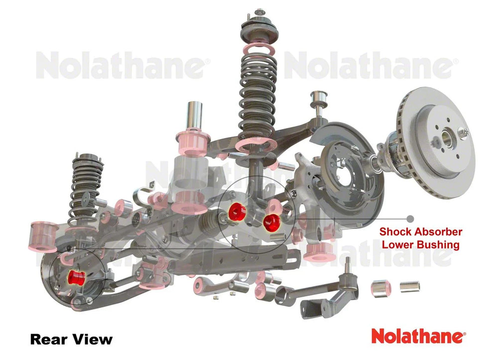 Shock absorber - lower bushing 4 Bushings 2 Tubes Grease