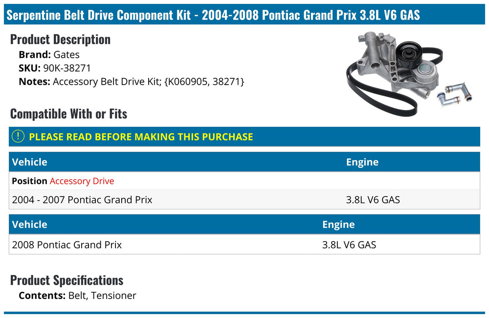 Gates 5/8in x 5/8in x 14 3/32in