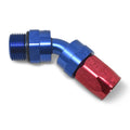 Russell Performance -12 AN Red/Blue 45 Deg Swivel Dry Sump Hose End (-12 Port 1-1/16in-12 Thread)